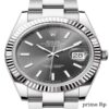 Replica Rolex Datejust 41mm Slate Dial with Index Markers and White Gold Oyster Bracelet
