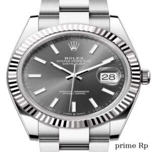 Replica Rolex Datejust 41mm Slate Dial with Index Markers and White Gold Oyster Bracelet