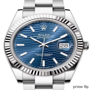 Replica Rolex Datejust 41mm Blue Fluted-Motif Dial with Oyster Bracelet