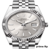 Replica Rolex Datejust 41mm Silver Dial with Index Markers and White Gold Jubilee Bracelet