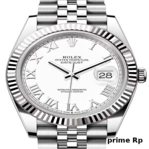 Replica Rolex Datejust 41mm White Roman Dial with White Gold Jubilee Bracelet