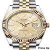 Replica Rolex Datejust 41mm with Golden Fluted Motif Dial and Yellow Gold Jubilee Bracelet
