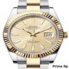 Replica Rolex Datejust 41mm with Golden Fluted Motif Dial and Yellow Gold Oyster Bracelet